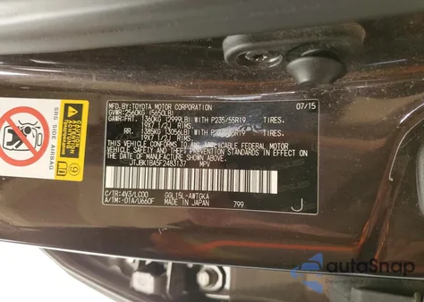 2015 Lexus Rx 350 Base z USA, uszkodzony, nr VIN JTJBK1BA5F2483137